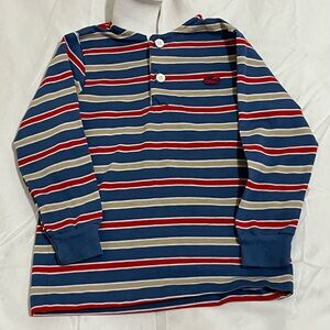 Vintage Izod Lacoste Kids Long Sleeve Striped Shirt Boys Size 4T